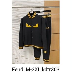 Fendi Black and Gold Varsity Jacket Set
